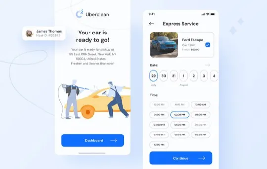 Cleaning service app for a ride share company