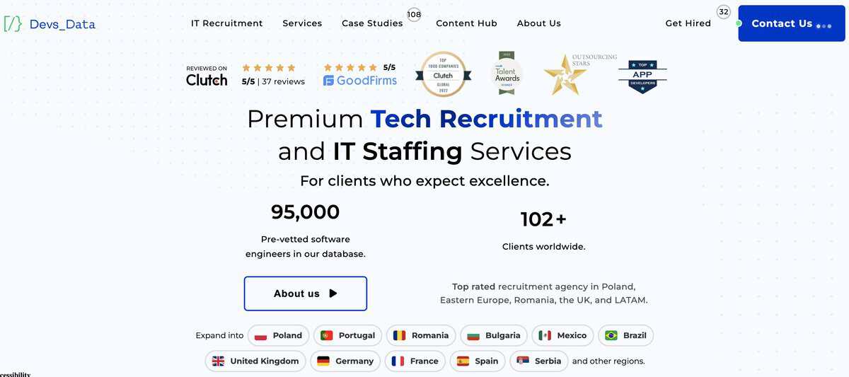 DevsData LLC website screenshot