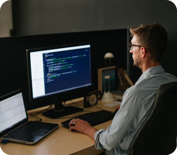 Man working with computer