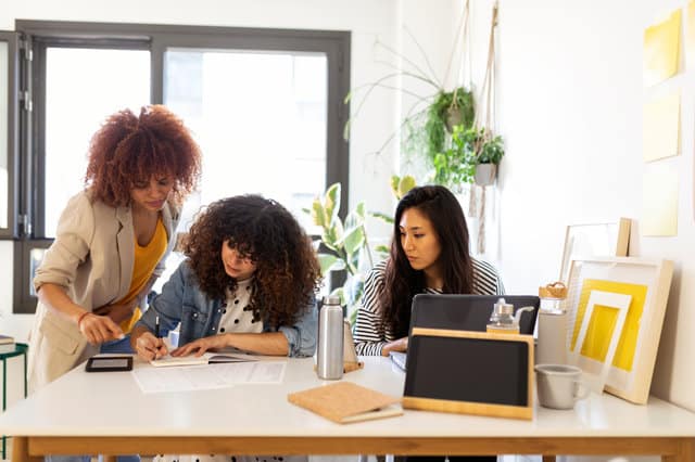 Female team working together