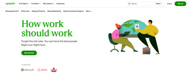 Upwork homepage screenshot