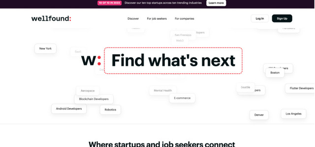 Wellfound homepage screenshot