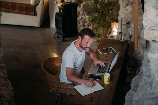 Person working with computer