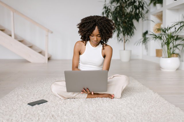 person working remotely from home