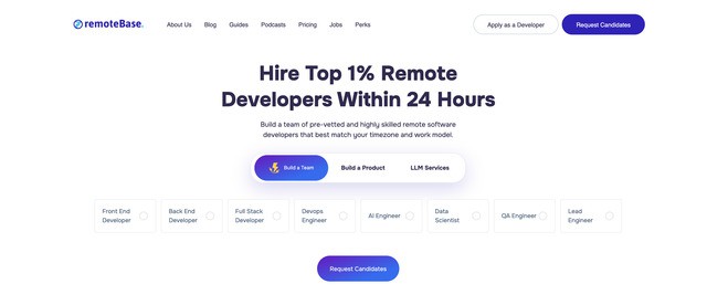 Remotebase website screenshot