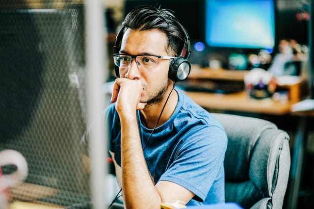 Man working in front of computer