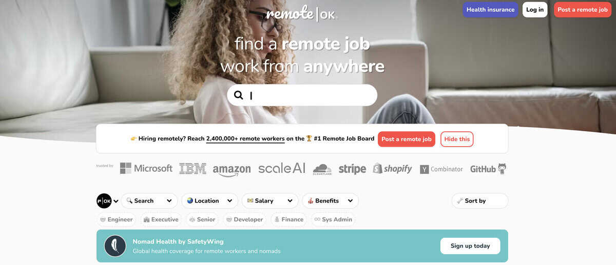 RemoteOK website