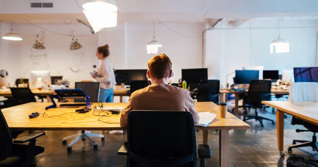 Man working in front of computer