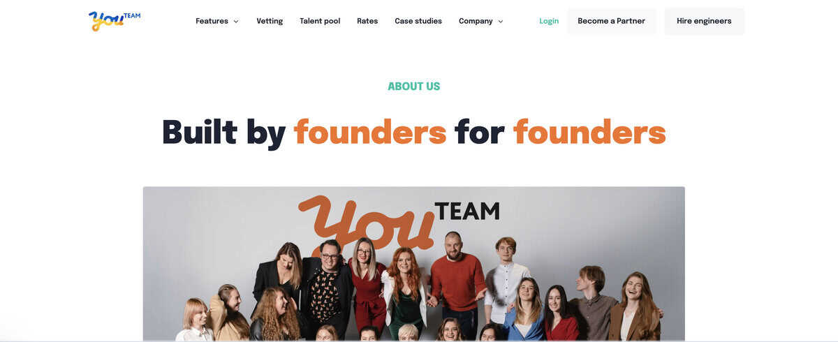 YouTeam website screenshot