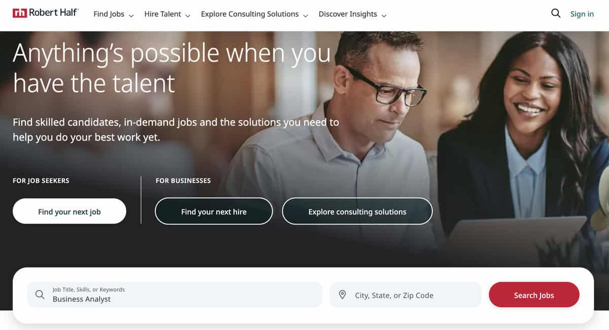 Robert Half website