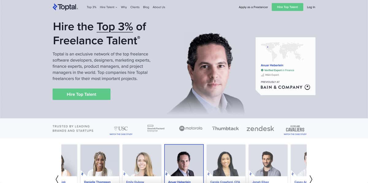 TopTal website screenshot
