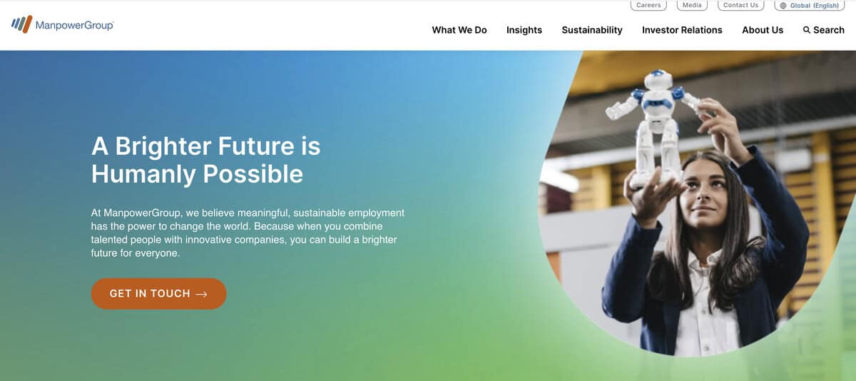 ManpowerGroup website screenshot