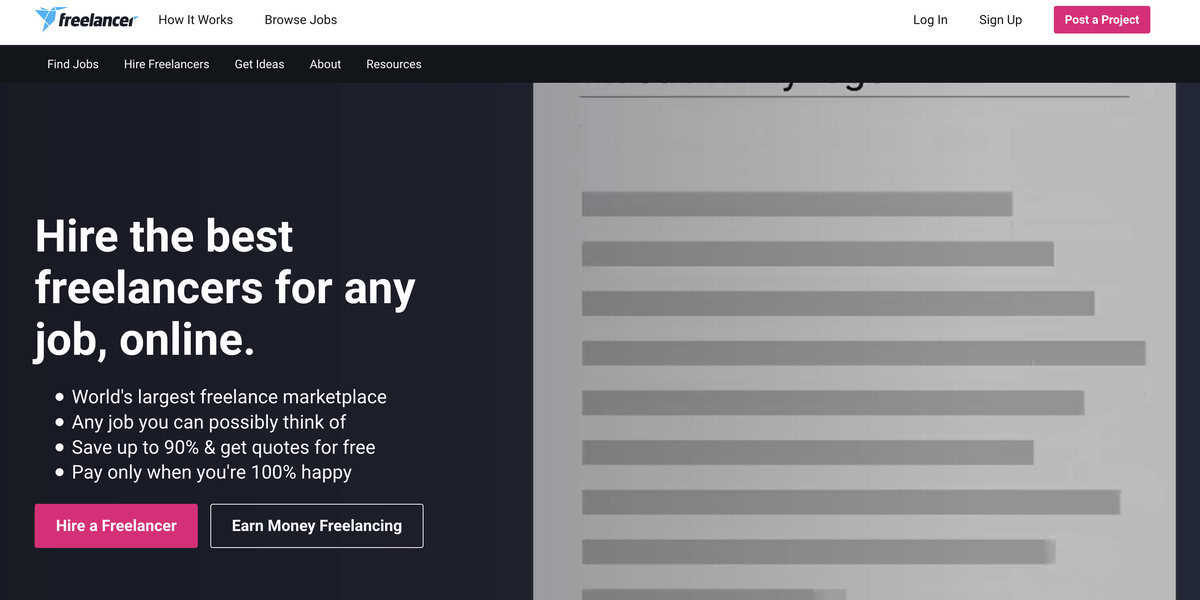 Freelancer website