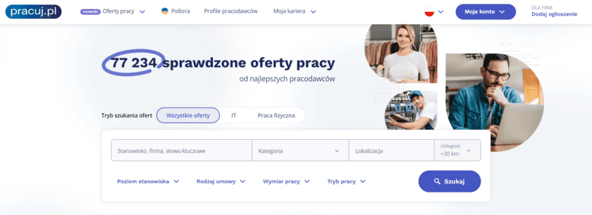 Pracuj.pl website screenshot
