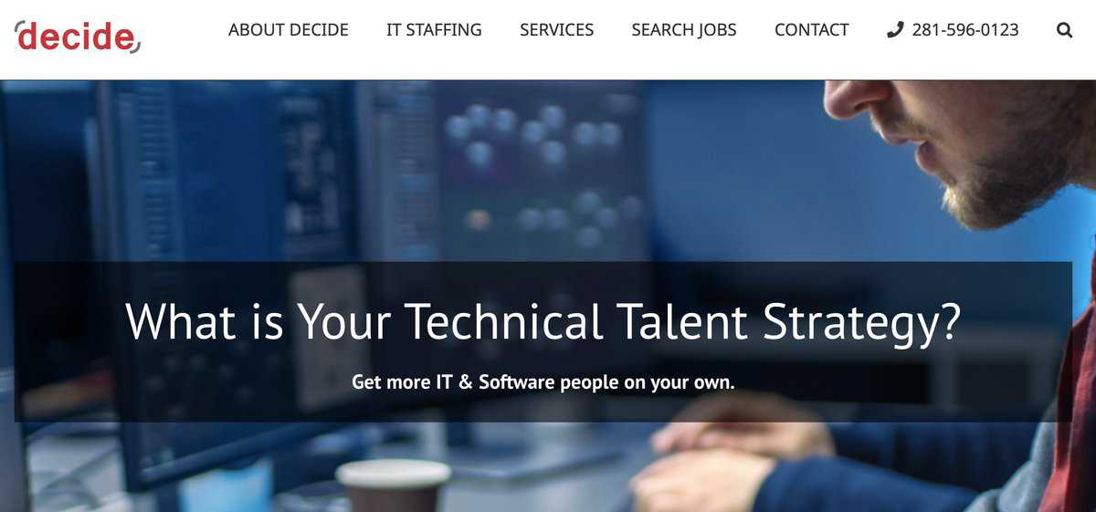 Decide consulting website screenshot