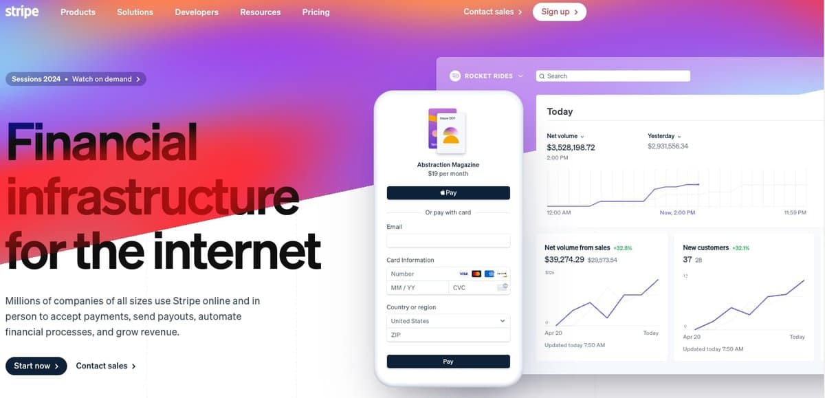 Stripe website