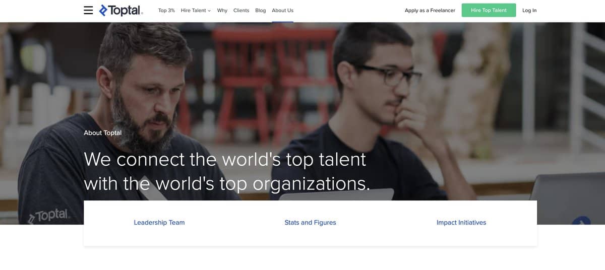 Toptal website screenshot
