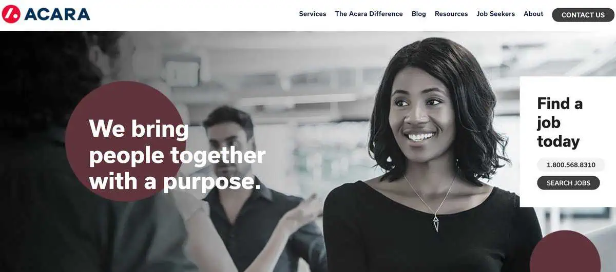 acara solutions website screenshot
