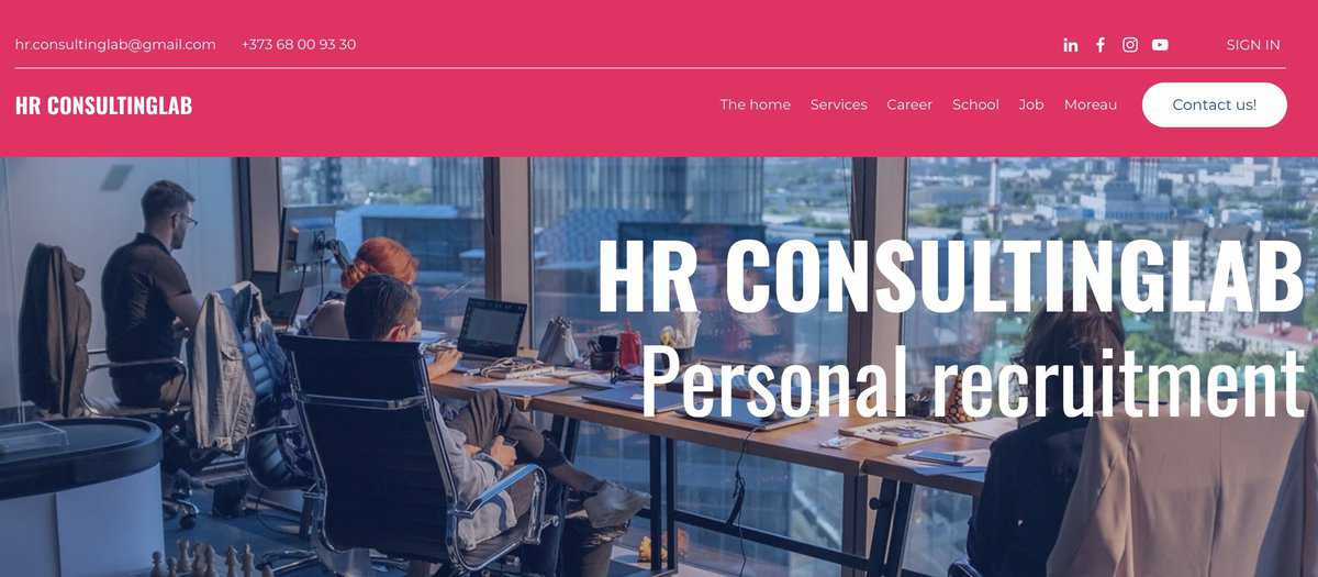 HR Consulting home page screenshot