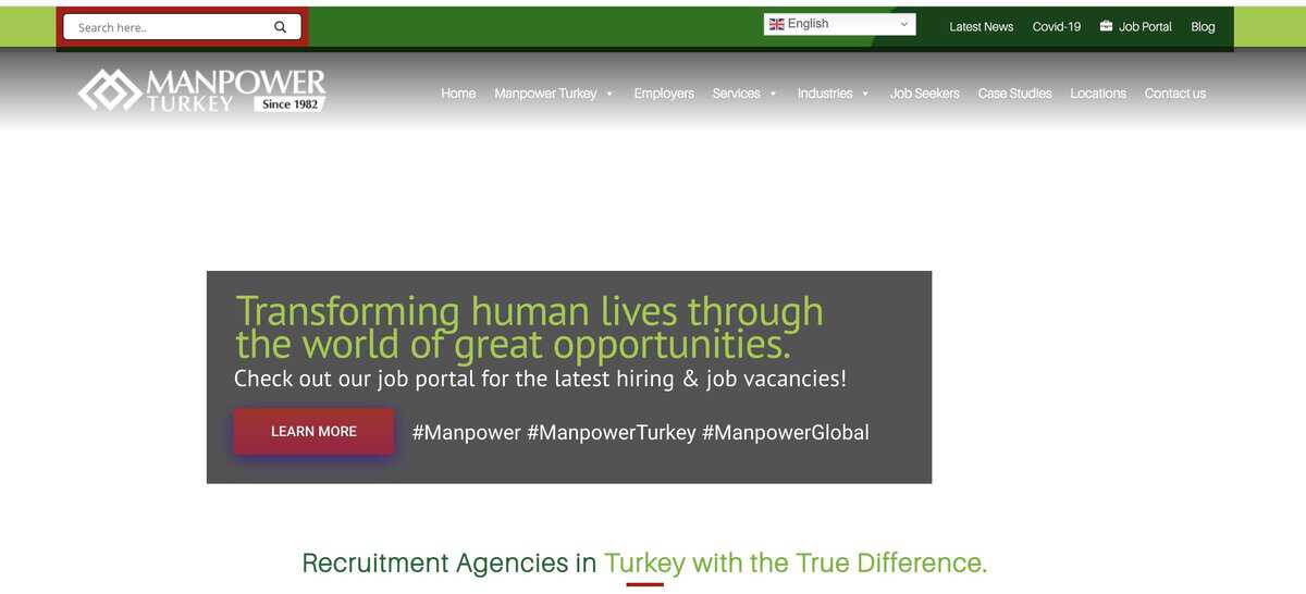 Manpower Turkey website screenshot