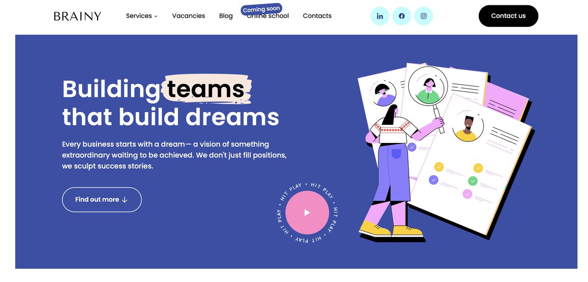 Brainy website screenshot