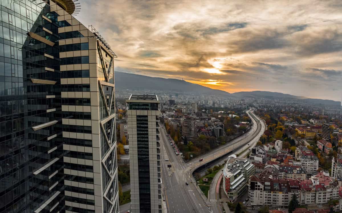 Beautiful panoramic view over Sofia