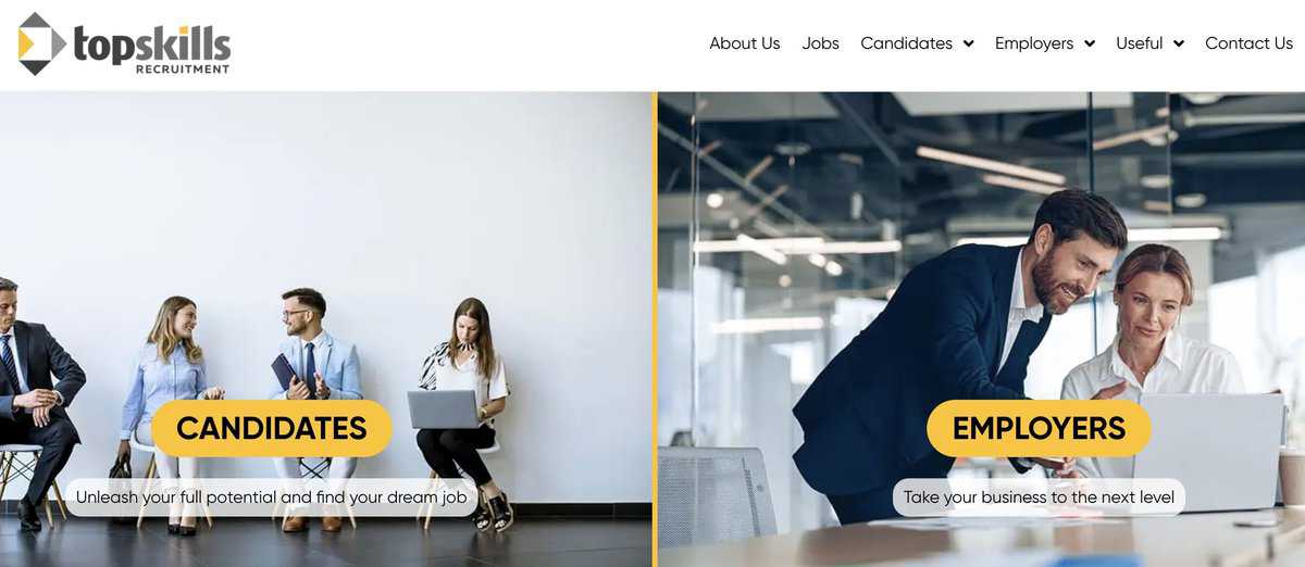Top Skills Recruitment home page screenshot