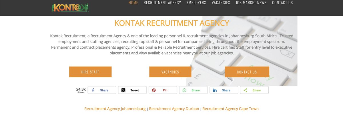 Kontak Recruitment website screenshot