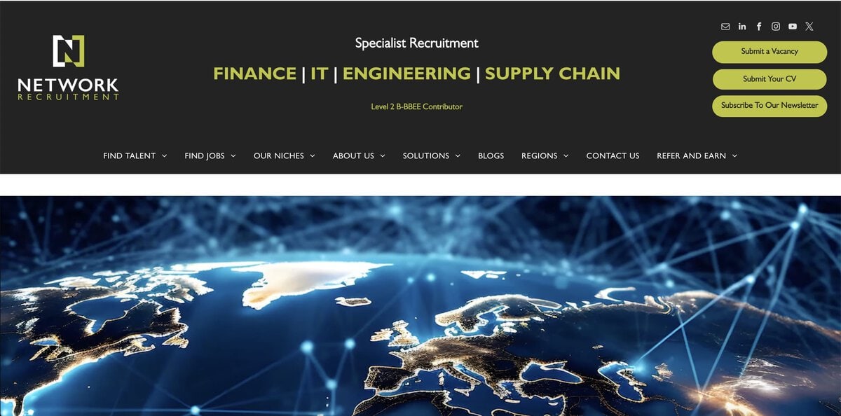 Network Recruitment website screenshot