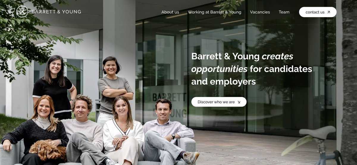 Barrett & Young home page screenshot