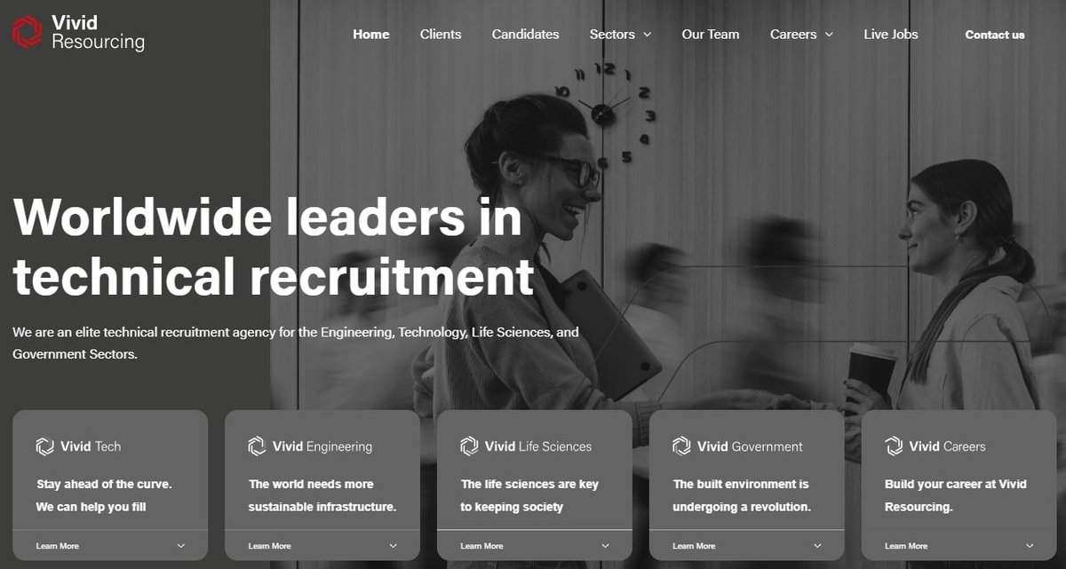 Vivid Resourcing home page screenshot