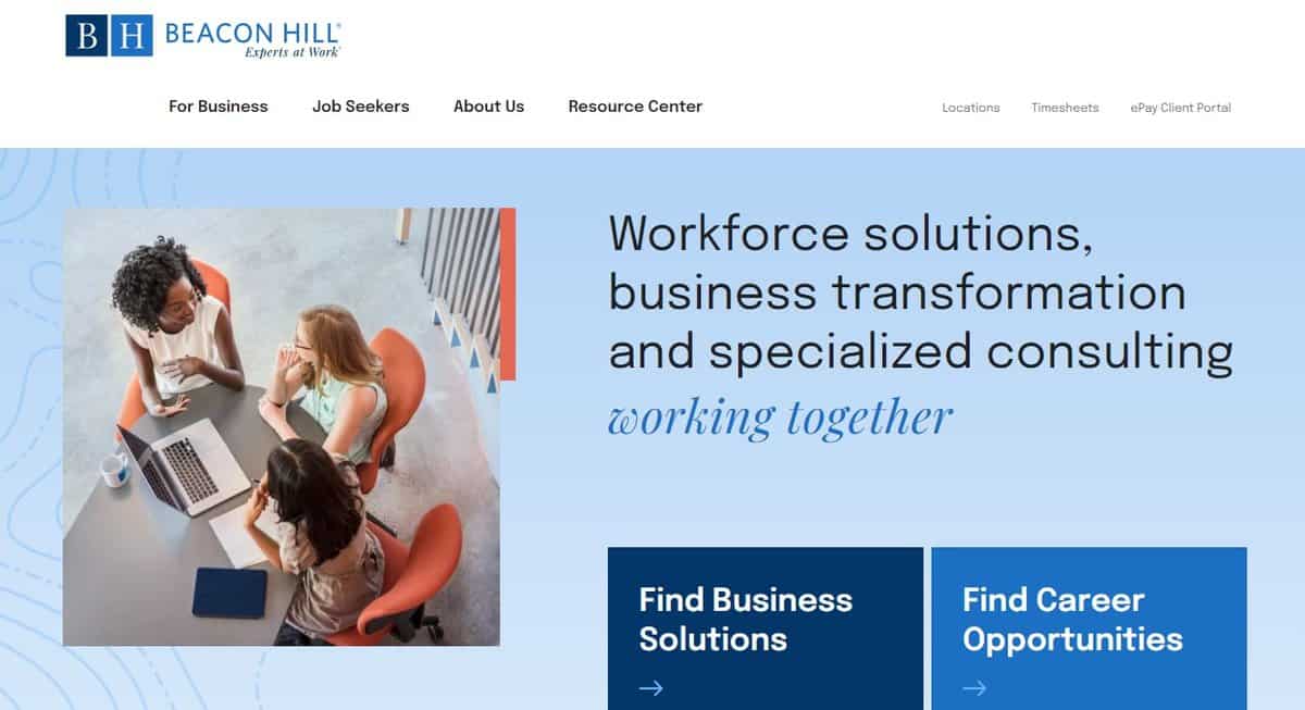 Beacon Hill Technologies website screenshot