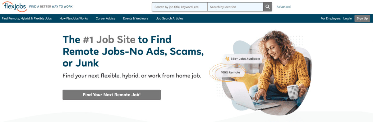 FlexJobs website screenshot