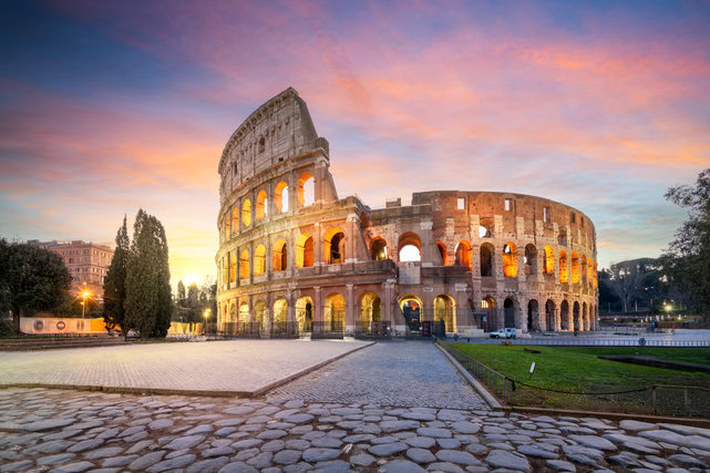 Colosseum, historical landmark in Rome, Italy