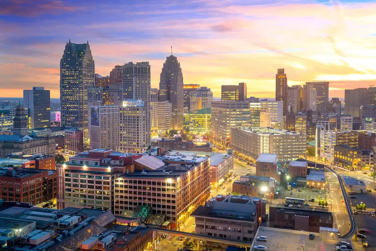 Downtown Detroit view.