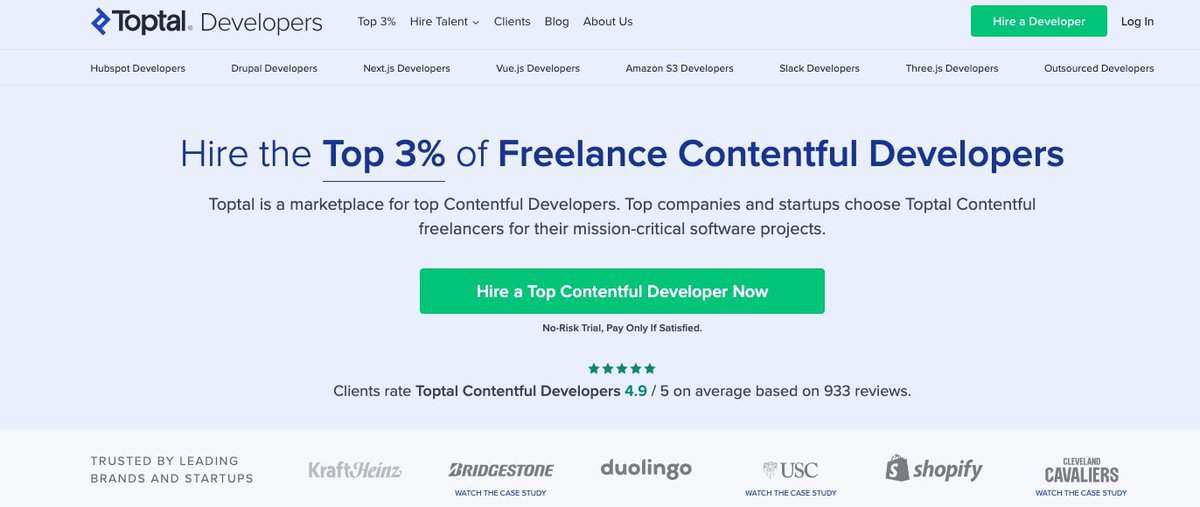 Toptal website screenshot