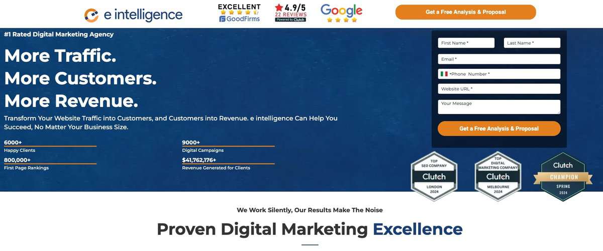 e-intelligence Website Screenshot testimonial