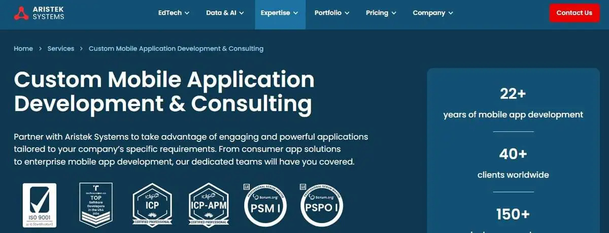 Aristek Systemswebsite