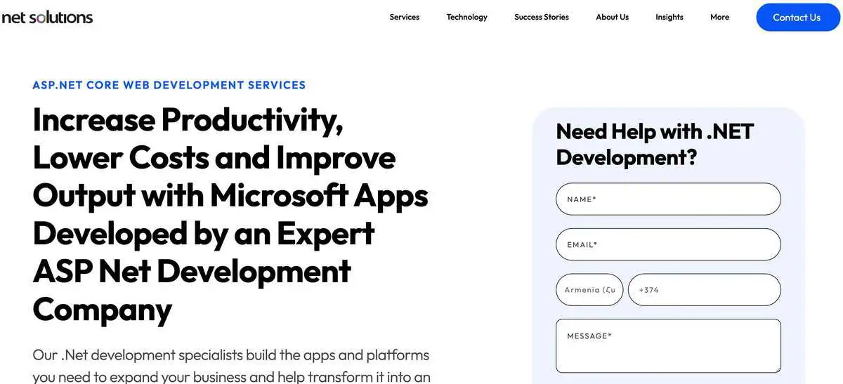 NetSolutions Webpage