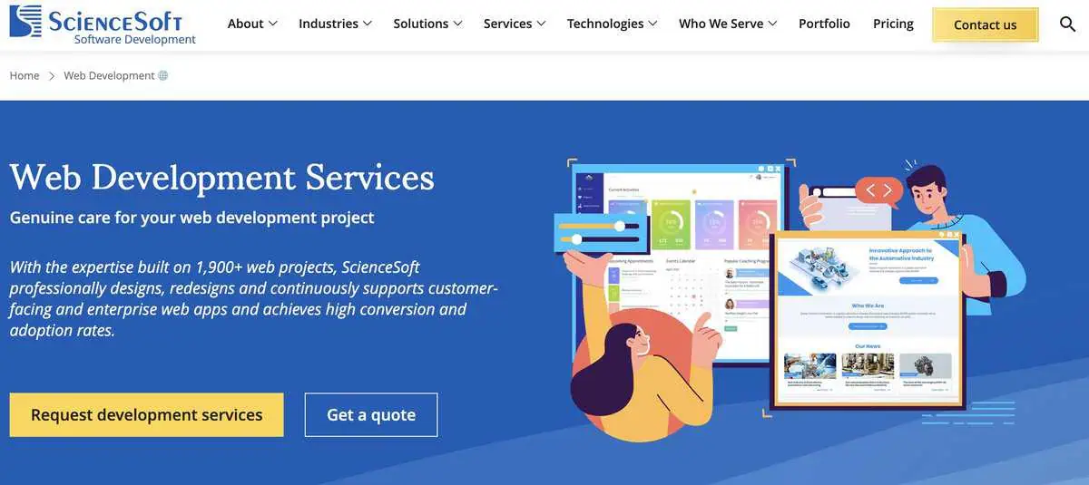 ScienceSoft webpage