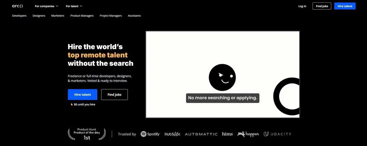 Arc webpage
