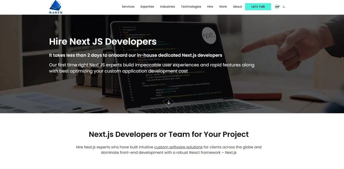 Radixweb webpage