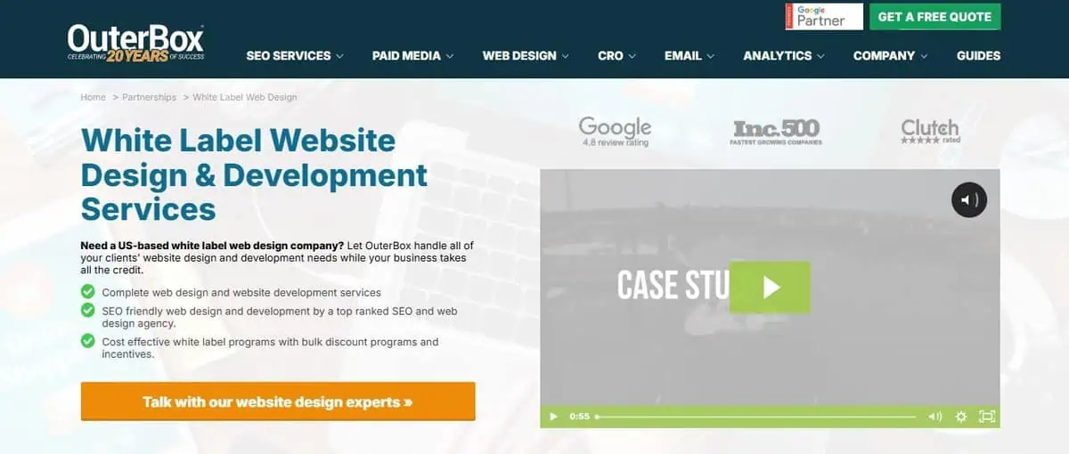 Outerbox Outerbox Design webpage