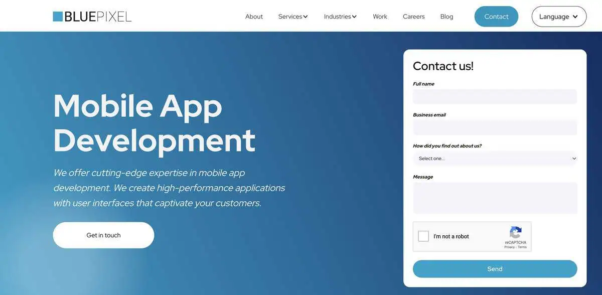 BluePixel webpage
