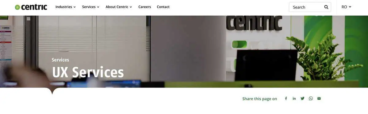 Centric webpage