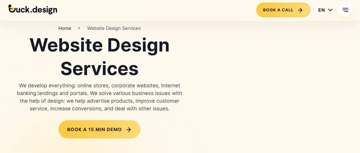 Duck Design webpage