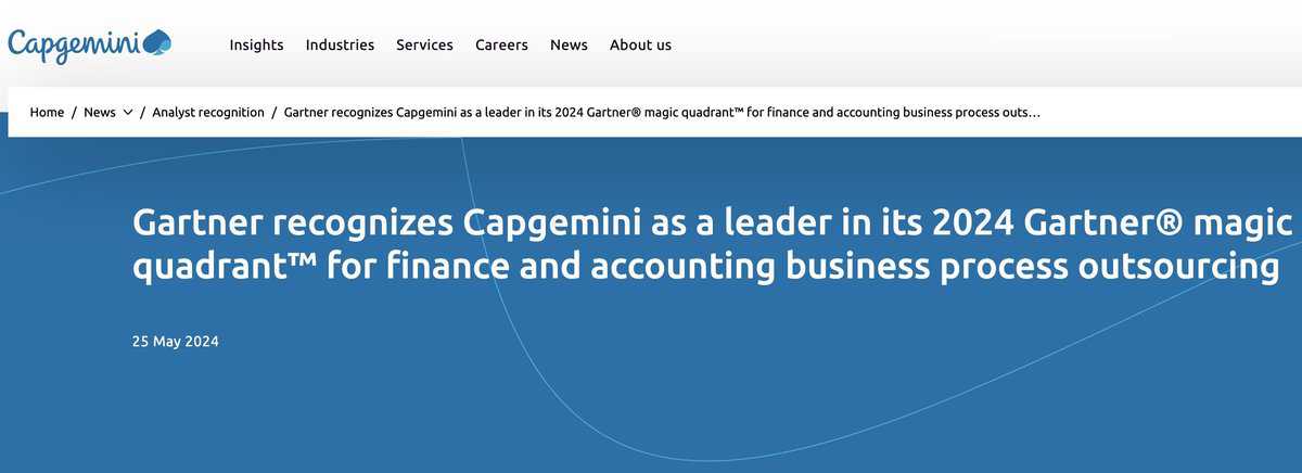 Capgemini webpage testimonial