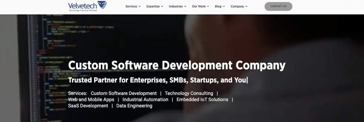 velvetech website image