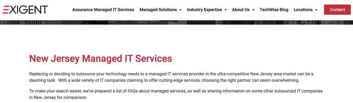 Exigent Webpage