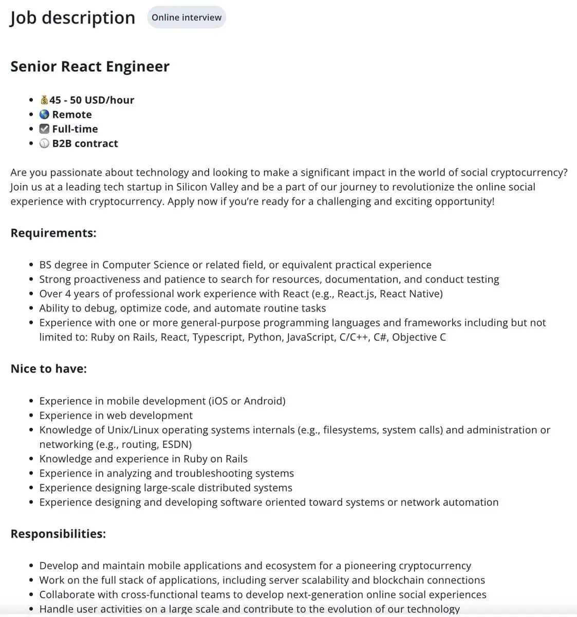 example of job description